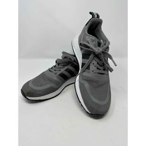 Adidas Mens Gray Lace-Up Sneakers Size 8